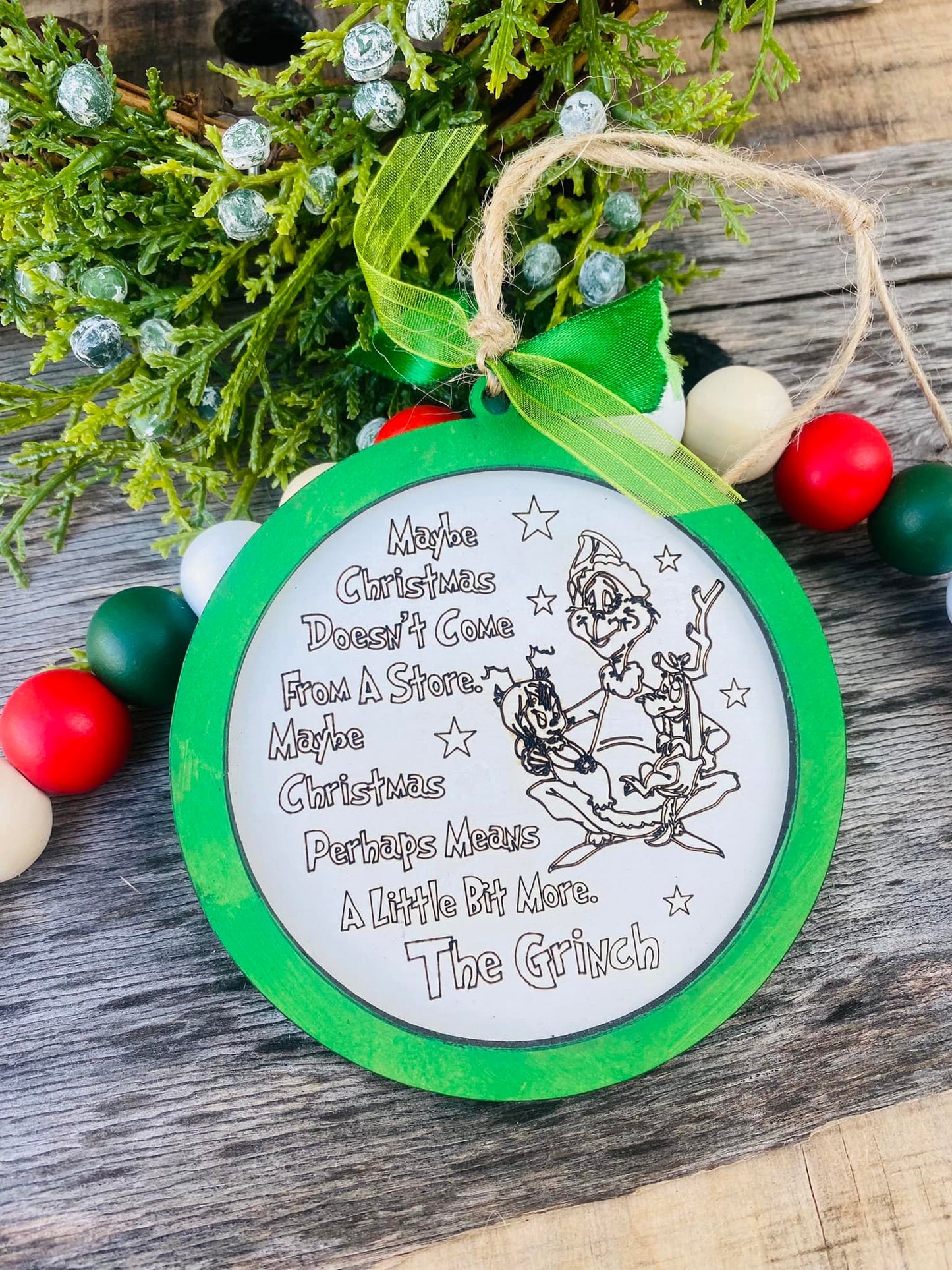 Mean Green Guy Maybe Christmas Ornament