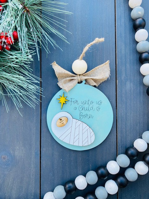 A child is born ornament