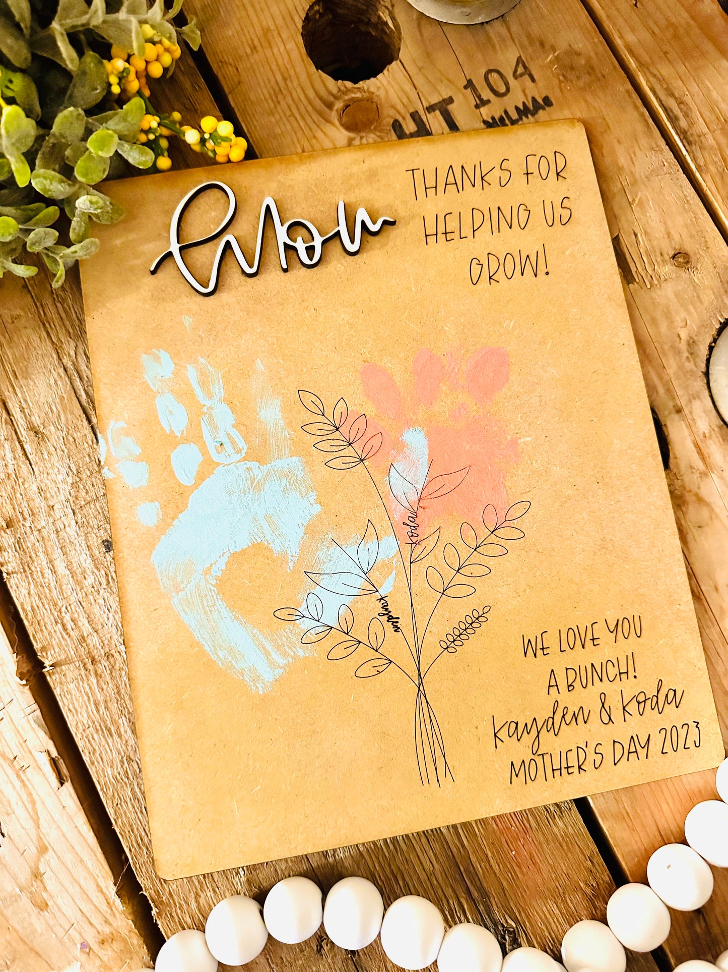 Mother’s Day handprint sign